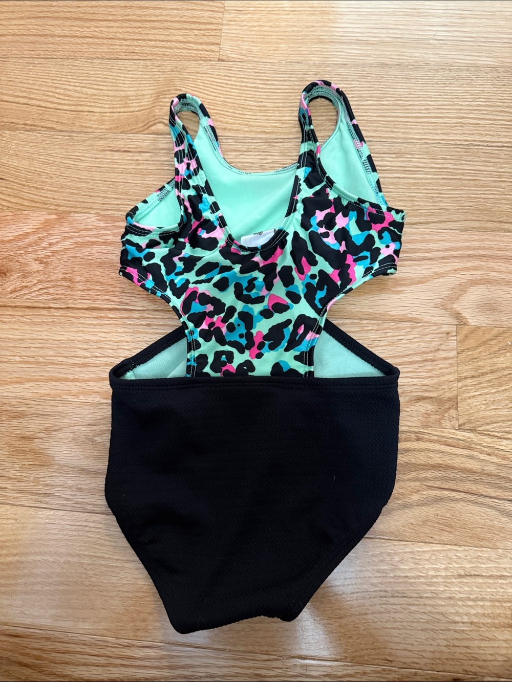art class Black High-Waist Bikini with Mint & Pink Leopard Top - Picture 3 of 3